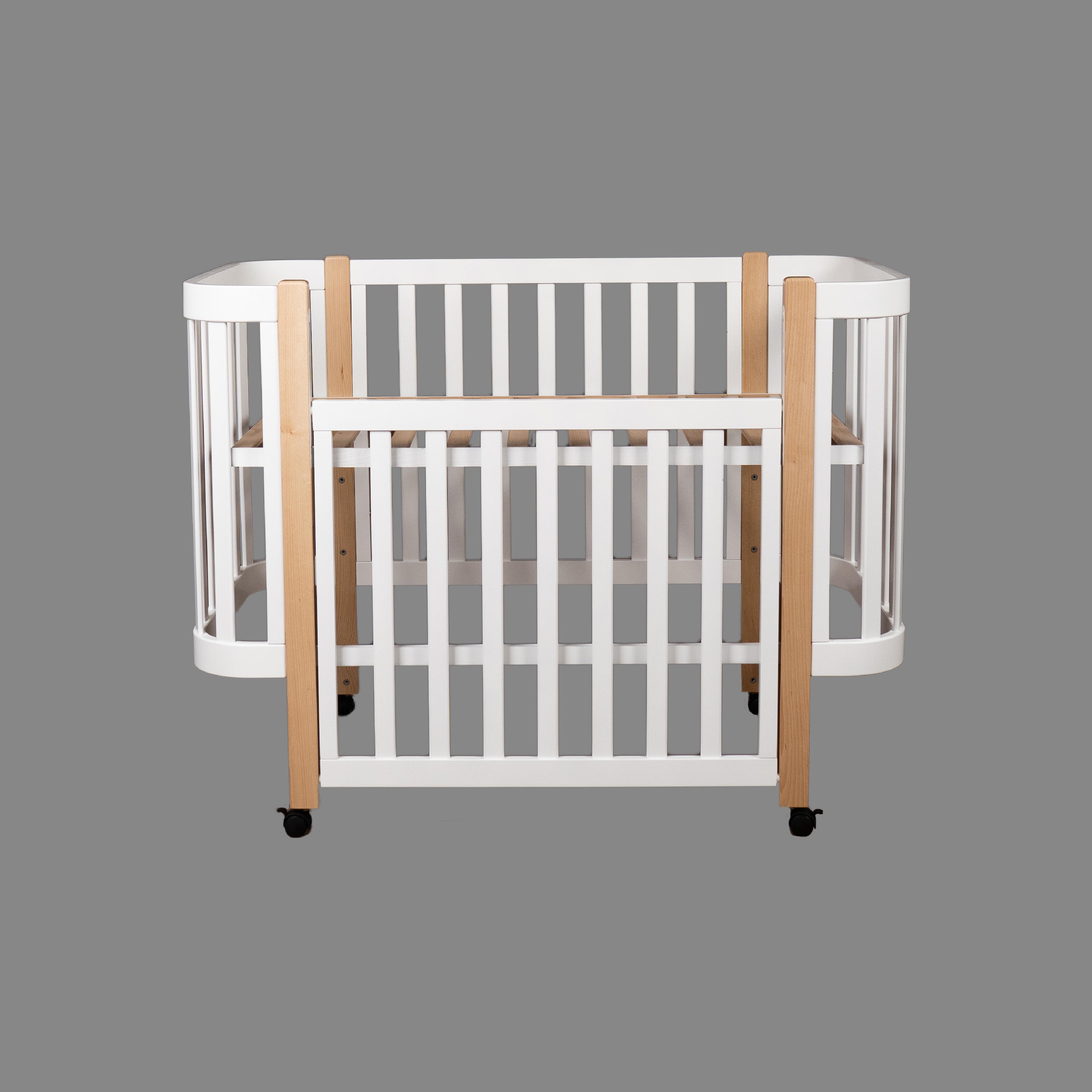 Детская кроватка Dominanta Милано с опускной боковиной Белый с натуральным (ЛД 7 БН_02) - фото 4 Детская кроватка Dominanta Милано с опускной боковиной Белый с натуральным (ЛД 7 БН_02) - фото 4