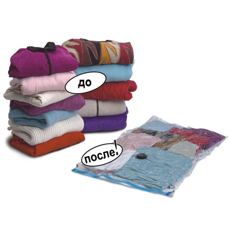 Вакуумные пакеты для хранения одежды и вещей 60х80 см 10 шт. Прозрачный - фото 2 Вакуумные пакеты для хранения одежды и вещей 60х80 см 10 шт. Прозрачный - фото 2