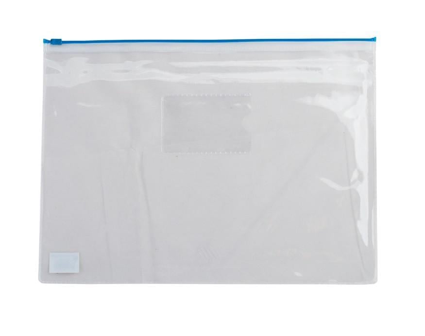 Папка-конверт на молнии zip-lock А4 Buromax BM.3946-99 глянцевый прозрачный пластик Синий (4823078953377)