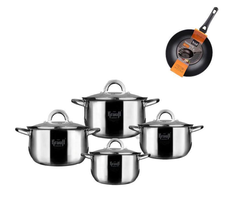 Набор посуды Krauff Steil со сковородой Wok 28 см 9 пр. (26246206)