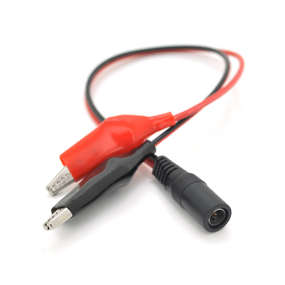 З'єднувальні дроти 5,5х2,5 мама із затискачами АКБ мідний провід 1,0 мм2 крокодили 27 мм 0,3 м (YUT_V9519)