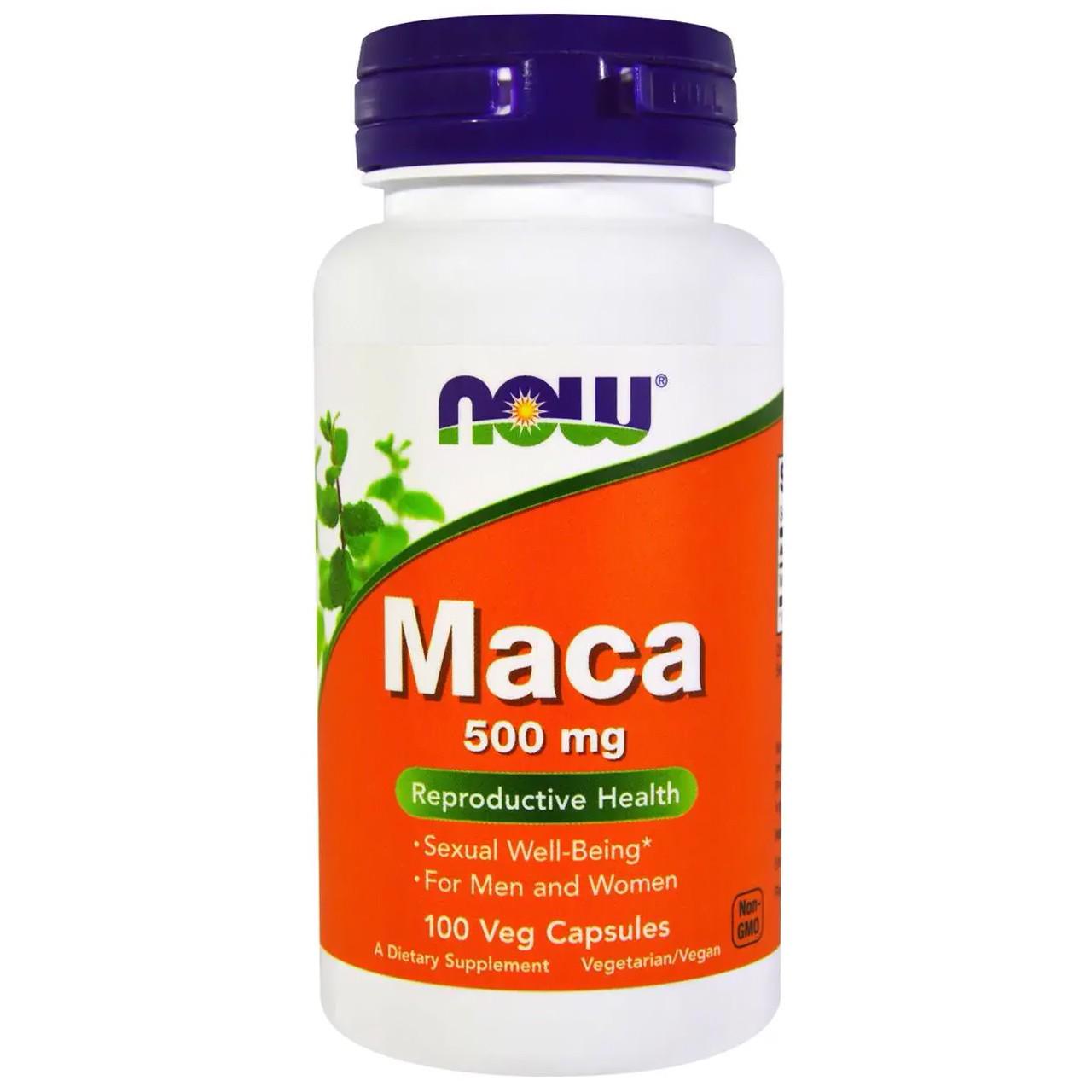 Добавка Now Foods Maca 500 мг 100 рослинних капсул (NOW-04721)