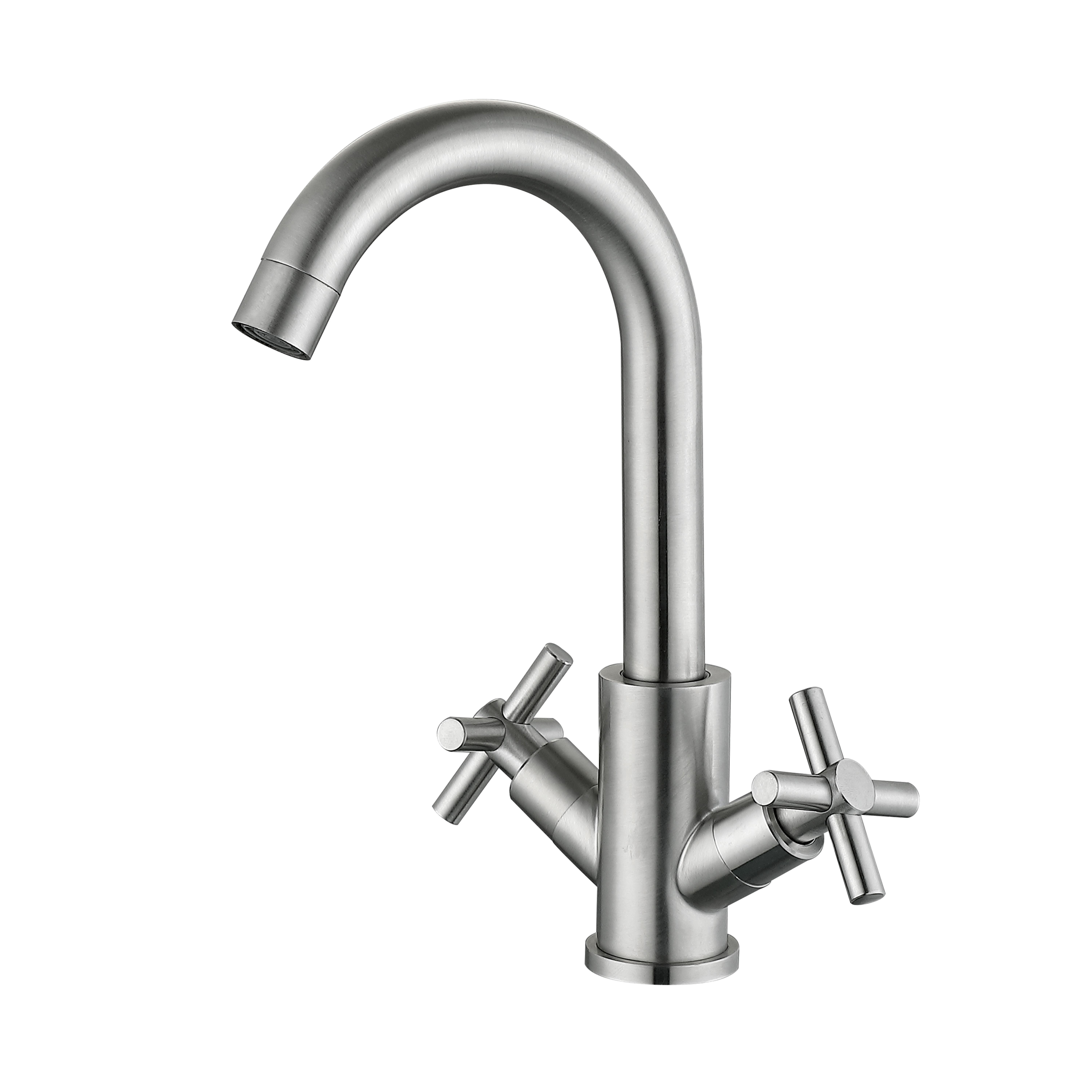 Змішувач для кухні Lidz Wind 161F двовентильний Nickel (LDWIN161FNKS46098)