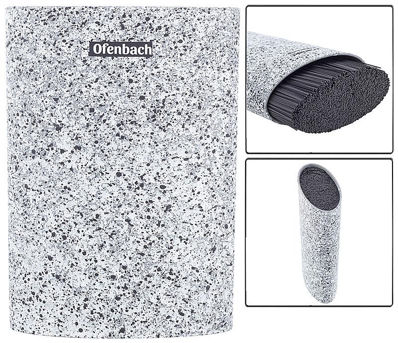 Подставка-колода Ofenbach Snow Marble для кухонных ножей 16х7х22,5 см овальная (NB-100210) - фото 3