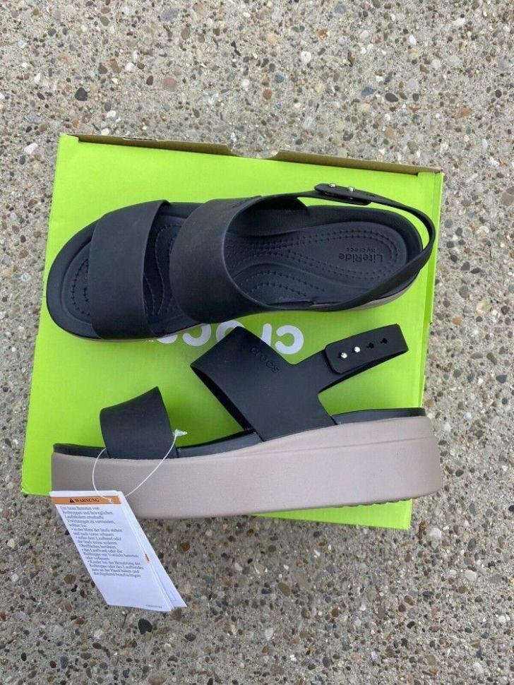 Сандали женские Crocs Brooklyn Low Wedge р. 36/37 Black/Mushroom (14858) - фото 9 Сандали женские Crocs Brooklyn Low Wedge р. 36/37 Black/Mushroom (14858) - фото 9