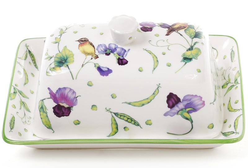 Масленка фарфоровая Кантри 18х12,5х8 см (BD-940-111) Масленка фарфоровая Кантри 18х12,5х8 см (BD-940-111)