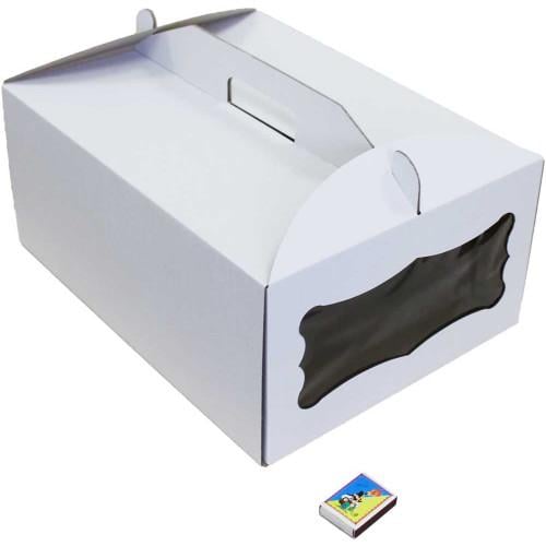 Коробка для тортов с окошком 410х310х180 мм Белый (715) - фото 2 Коробка для тортов с окошком 410х310х180 мм Белый (715) - фото 2