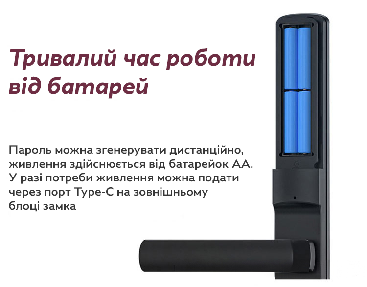 Замок дверний електронний NaviCat F5 Pro з додатком Tuya Silver (3_06869) - фото 4