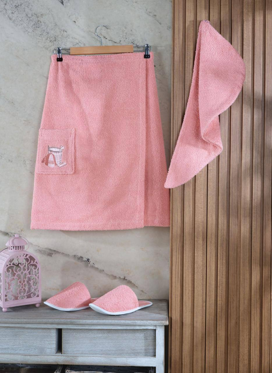Набір жіночий Amore для сауни махра Рожевий