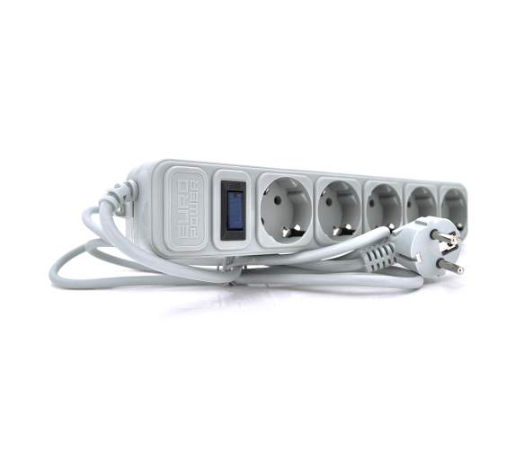 Продовжувач Europower EPG518 220V 2kW 5 розеток 1,8 м Grey (EPG518)