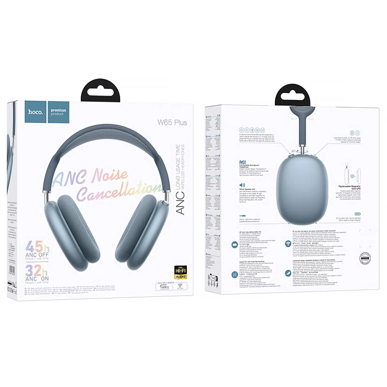 Наушники беспроводные Hoco Blue (W65) - фото 3 Наушники беспроводные Hoco Blue (W65) - фото 3