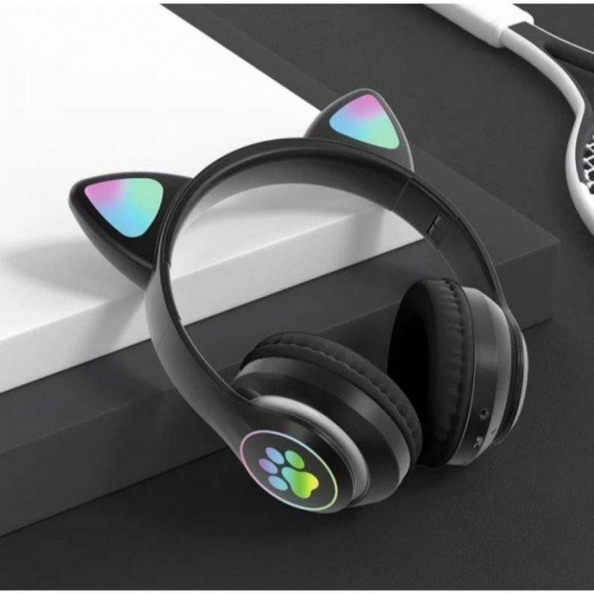 Наушники Bluetooth MDR CAT ear VZV-23M 7805 с подсветкой Black (017811) - фото 2