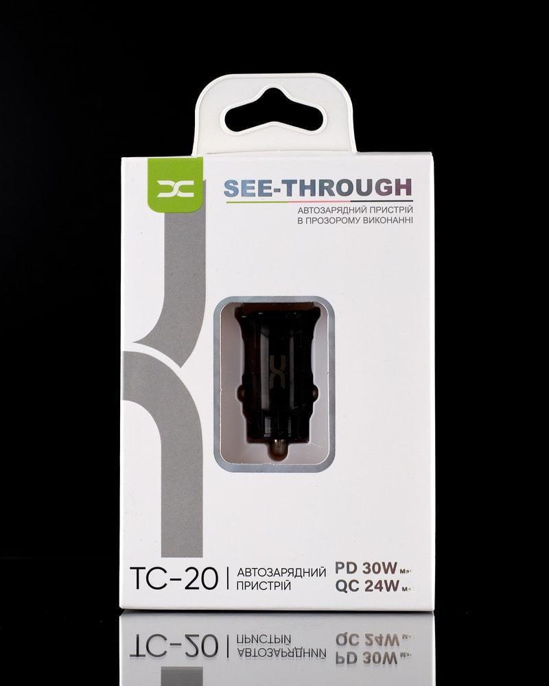 Зарядка автомобільна швидка DC TC-20 QC3,0 24W PD 30W 2 USB 36W Brown (34735) - фото 5