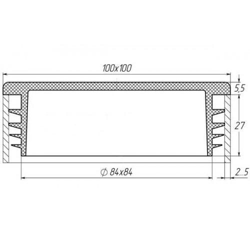 Заглушка Steelfix 100х100 мм внутренняя квадратна для трубы 15 шт. Белый (245396) - фото 2