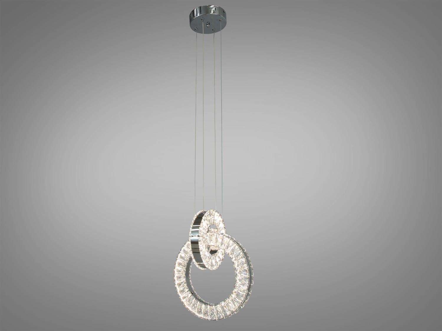 Подвесная люстра LED хрустальная 32W Хром (7710-2A/200+300HR)