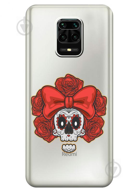 Силиконовый чехол iSwag для Xiaomi Redmi Note 9s Готический череп (KS2579)