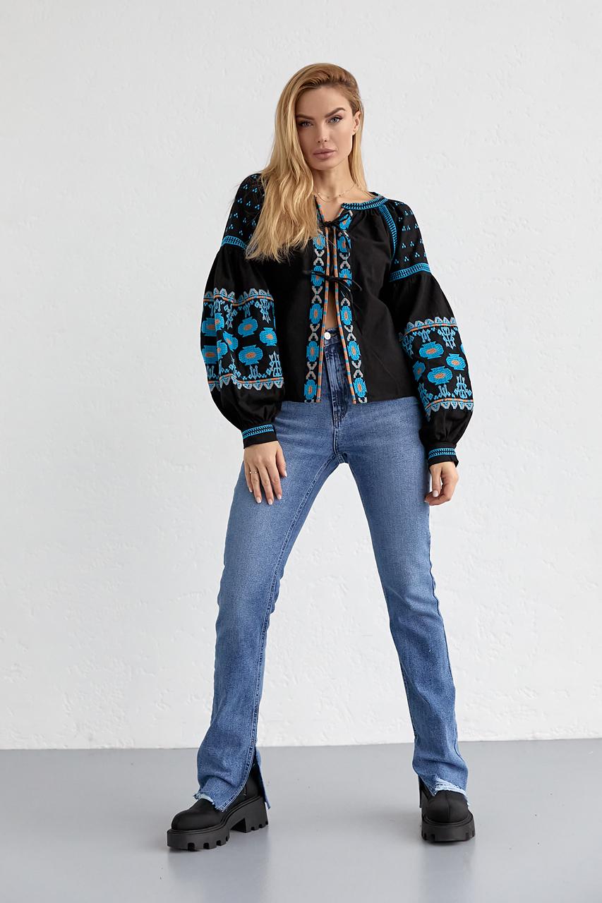 Рубашка вышитая ESQ L Черный (10101600) - фото 4 Рубашка вышитая ESQ L Черный (10101600) - фото 4