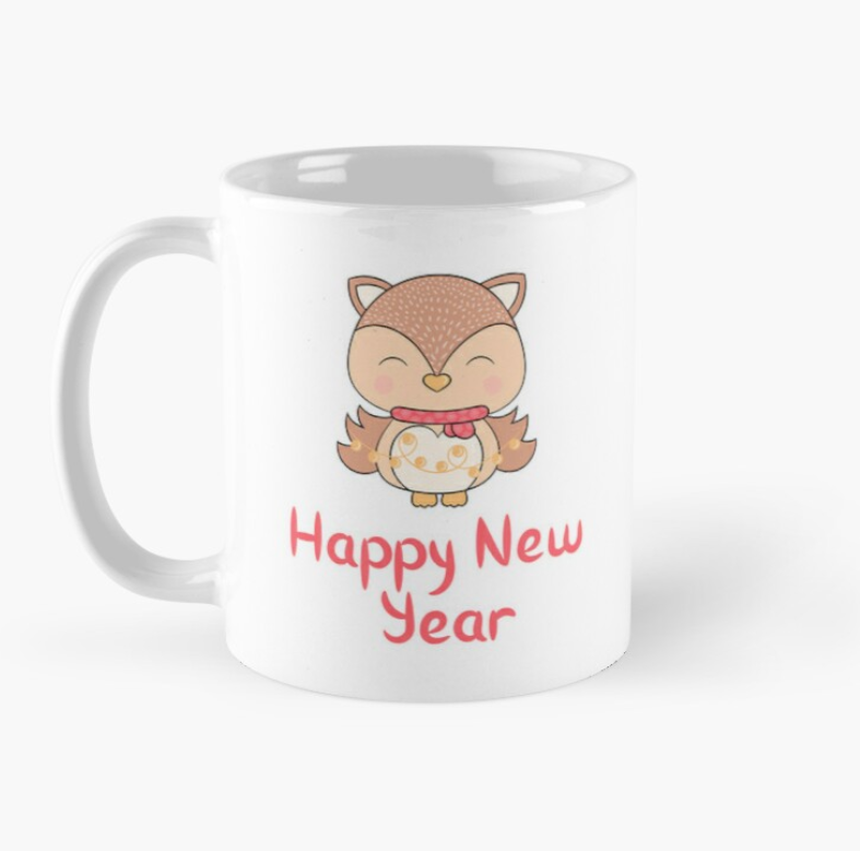Чашка керамическая с принтом Happy New Year Лисичка Новый Год 330 мл Белый Чашка керамическая с принтом Happy New Year Лисичка Новый Год 330 мл Белый