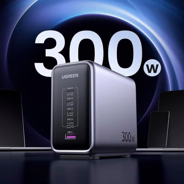 Зарядное устройство сетевое UGREEN CD333 Nexode 300W Grey (90903B) - фото 6 Зарядное устройство сетевое UGREEN CD333 Nexode 300W Grey (90903B) - фото 6