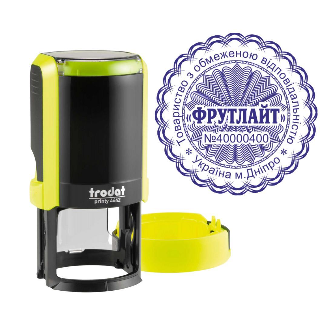 Печатка ТОВ на автоматичному оснащенні Trodat Printy 4642 з ковпачком Жовтий неон (ТОВ21/4642/YN)