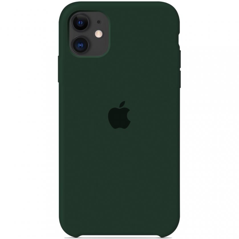 Силиконовый чехол накладка Apple Silicone Case for iPhone 11, Dark Green (HC) (A)