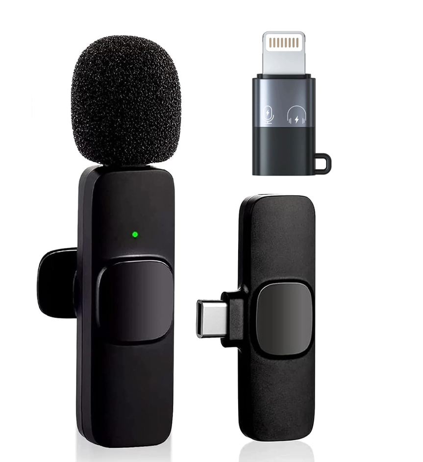 Микрофон петличный беспроводной K8 для телефонов с Type-C с адаптером Type-C на Lightning