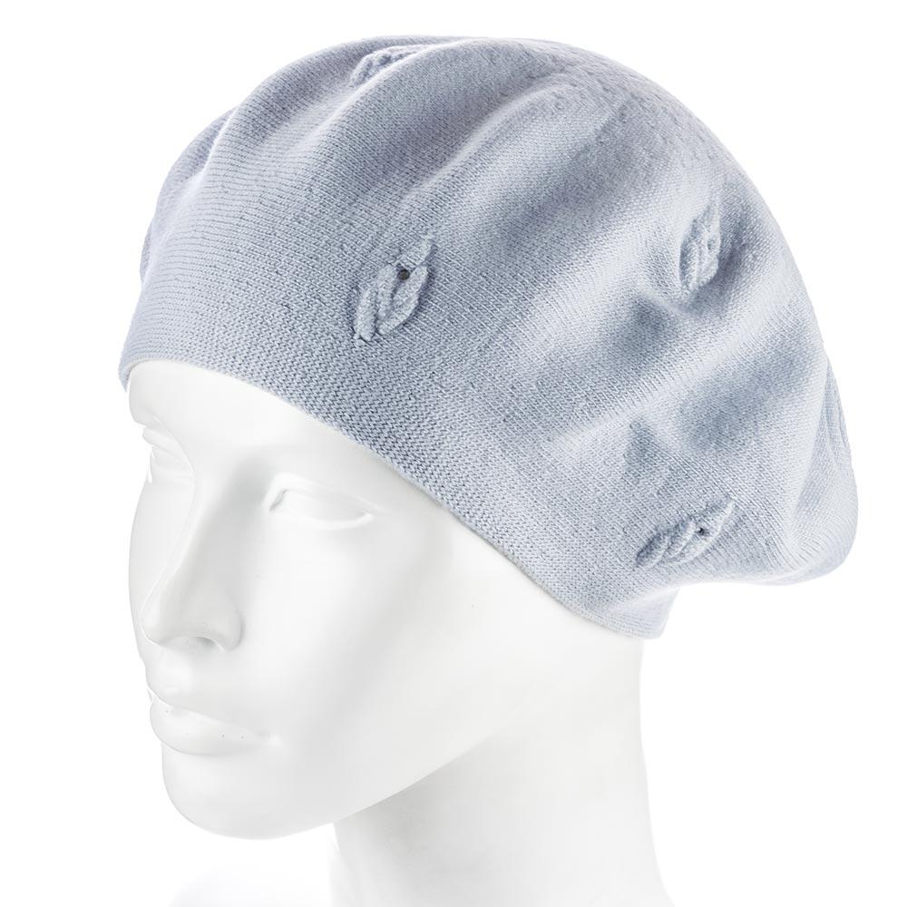 Берет Zolly ZH236 двойной шерстяной мелкой вязки Пепельный (141366)