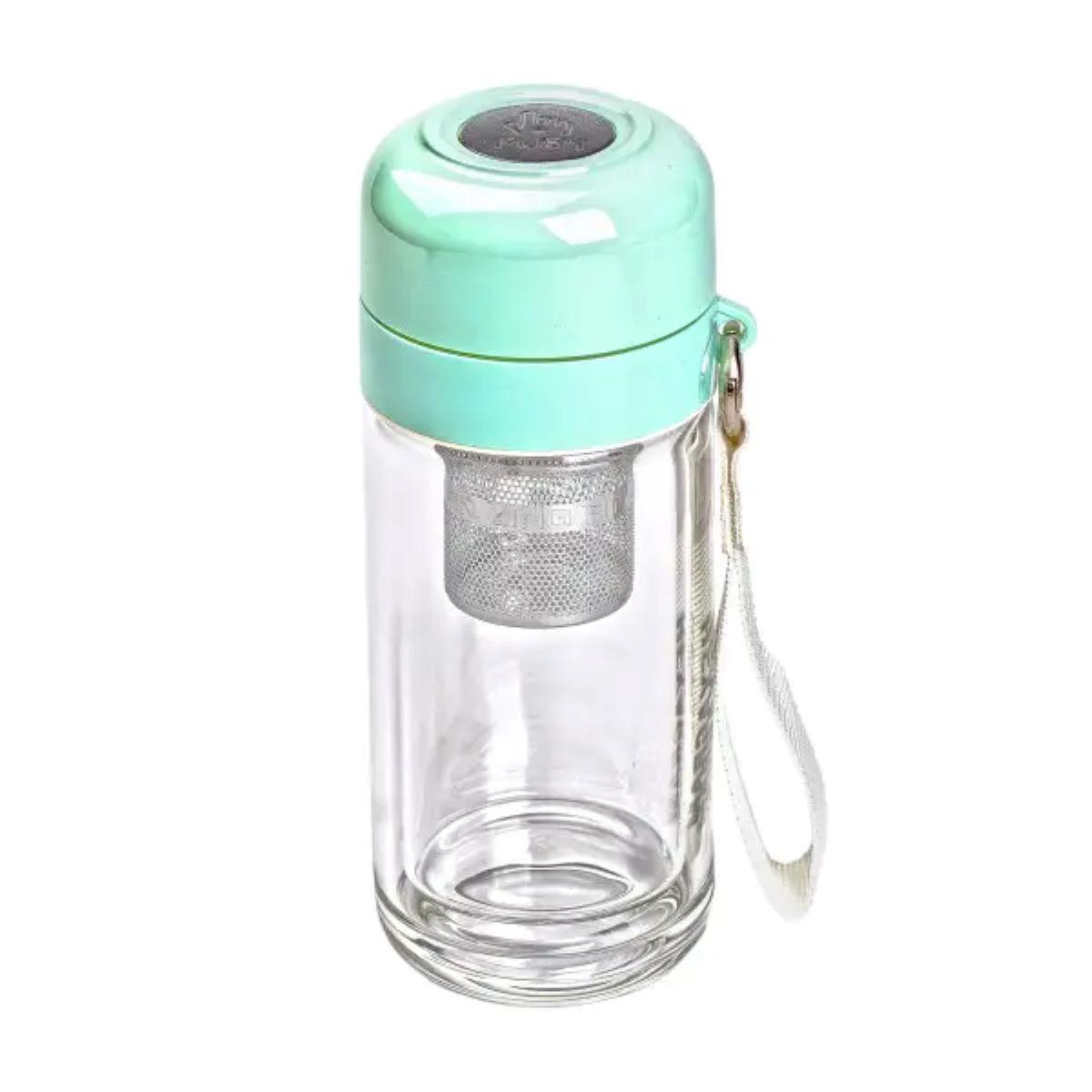 Термос стеклянный Hexagram с двойными стенками и заварником 240 мл Мятный (5512) - фото 3 Термос стеклянный Hexagram с двойными стенками и заварником 240 мл Мятный (5512) - фото 3