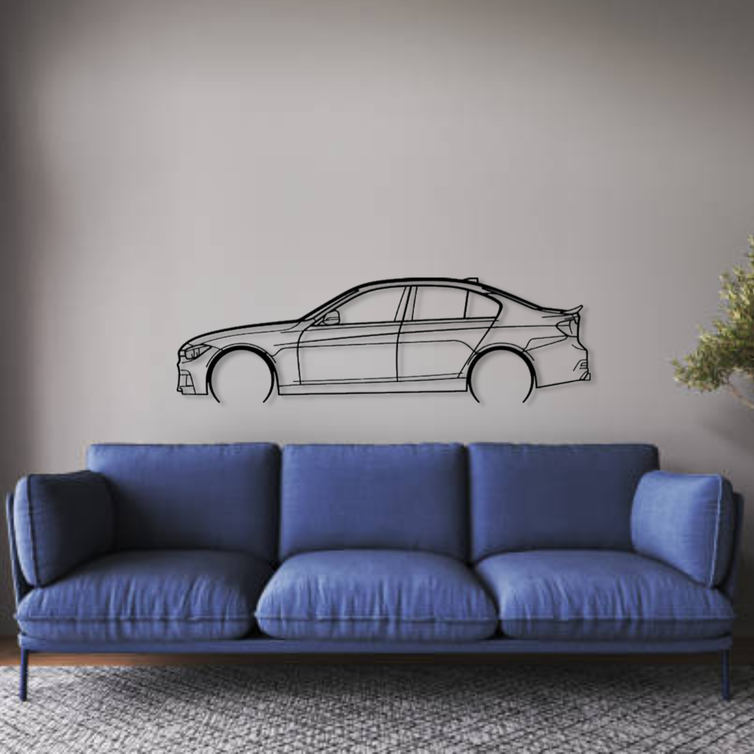 Декор на стену авто F30 М Detailed Silhouette из металла 120 см (auto319)