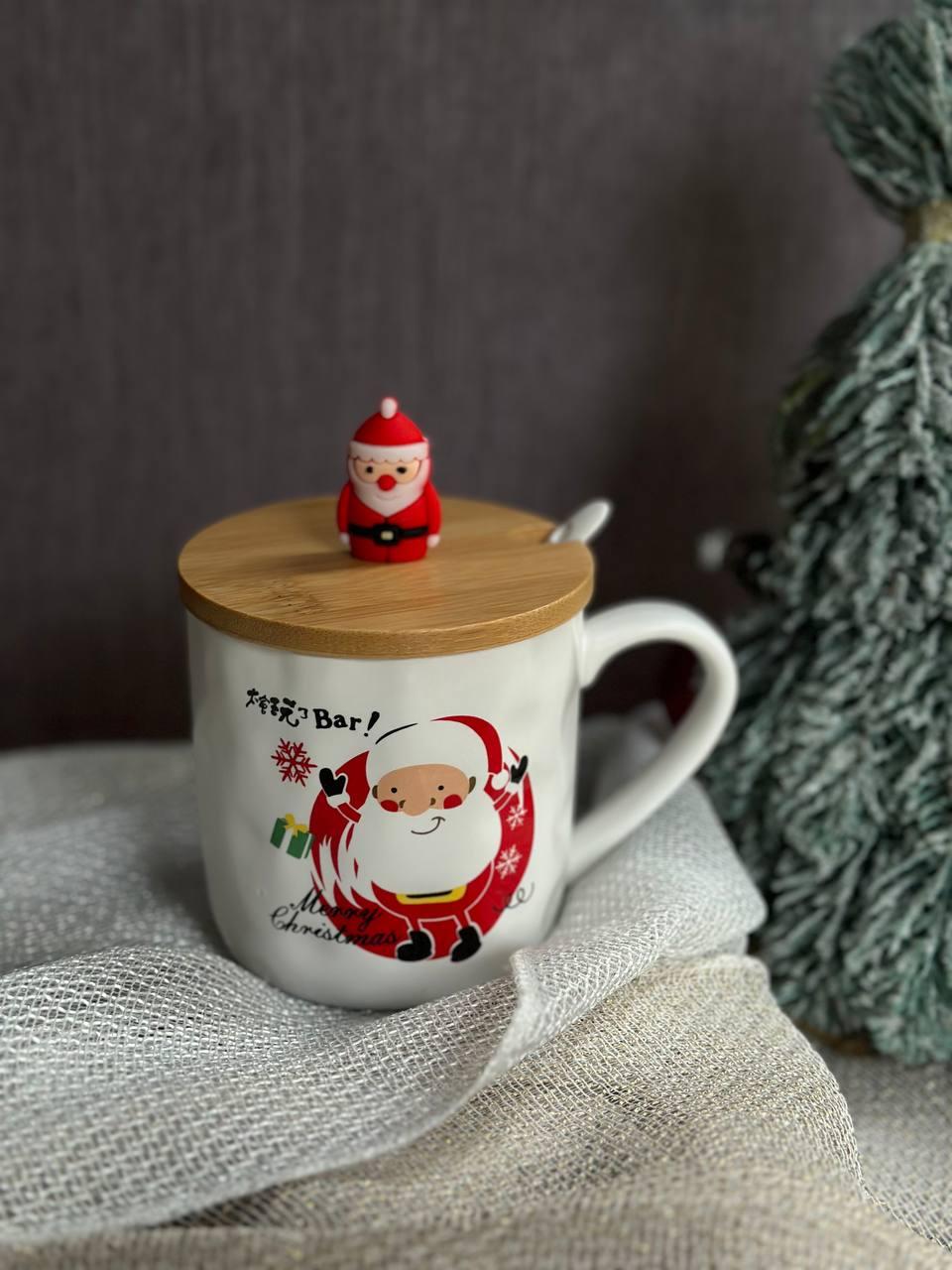 Чашка новорічна Olens 102-1086-1 Новорічна братва з бамбуковою кришкою та ложкою 380 мл (2785771777) - фото 2 Чашка новорічна Olens 102-1086-1 Новорічна братва з бамбуковою кришкою та ложкою 380 мл (2785771777) - фото 2