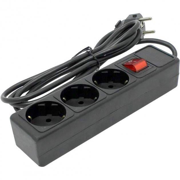 Сетевой фильтр удлинитель на 3 розетки Wuw Greelite SP3 1,8 м Черный (4795/L)