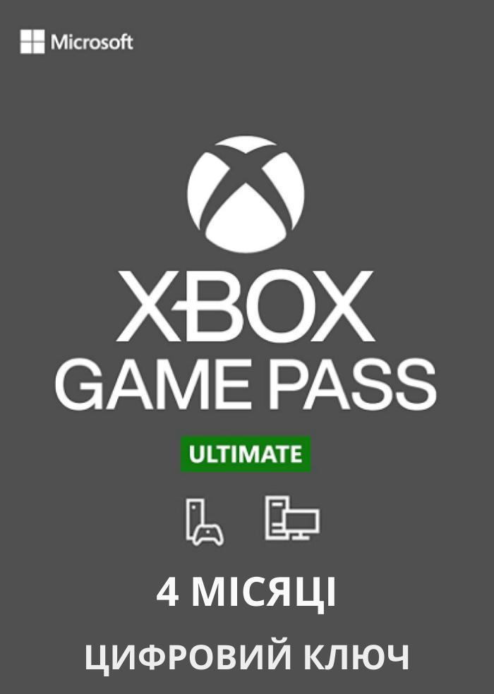Підписка Xbox Game Pass Ultimate 4 місяці Game Pass Console/PC/Core/EA Play Xbox One/Series/Windows 10/11 для всіх країн (83218570)