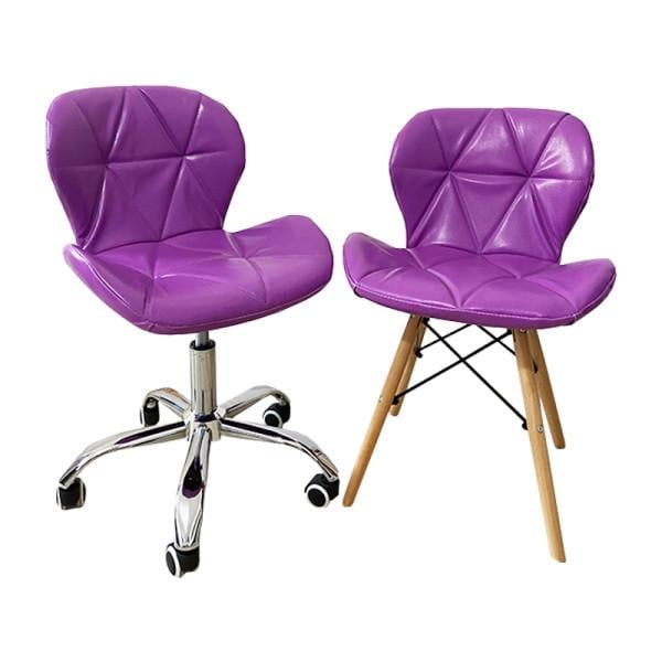 Набор стульев для мастера и клиента Стар Сиреневый - фото 1 Набор стульев для мастера и клиента Стар Сиреневый - фото 1