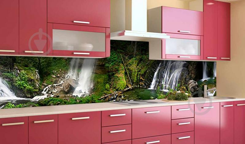 Наклейка виниловая кухонный фартук  Zatarga  "Лесной водопад 03"  650х2500 мм