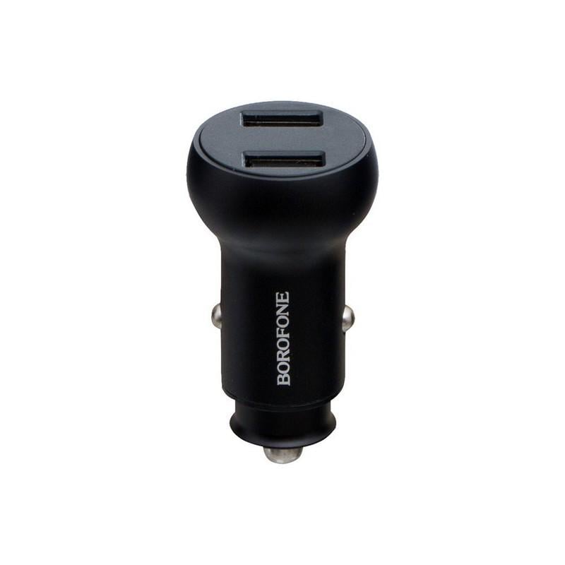 Зарядное устройство автомобильное Borofone 2USB с амперметром 2,4 A (BZ9A)