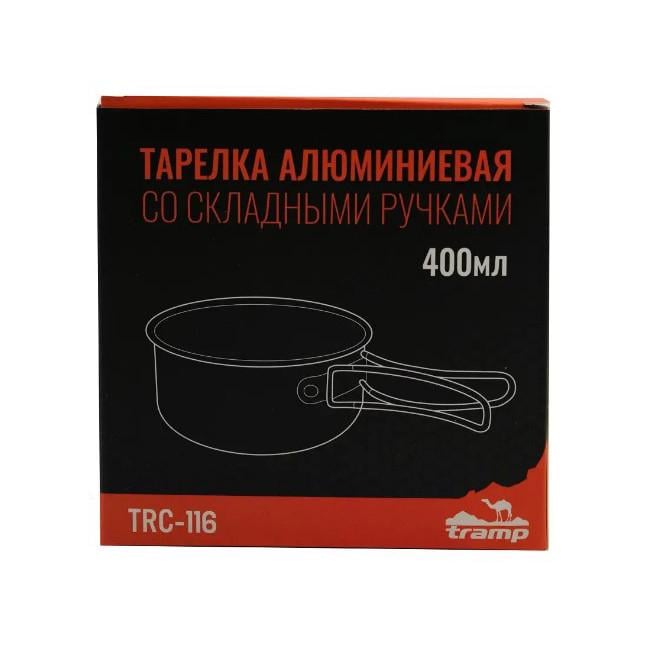 Миска для походу Tramp TRC-116 з ручкою алюмінієва 400 мл (iz12810) - фото 4