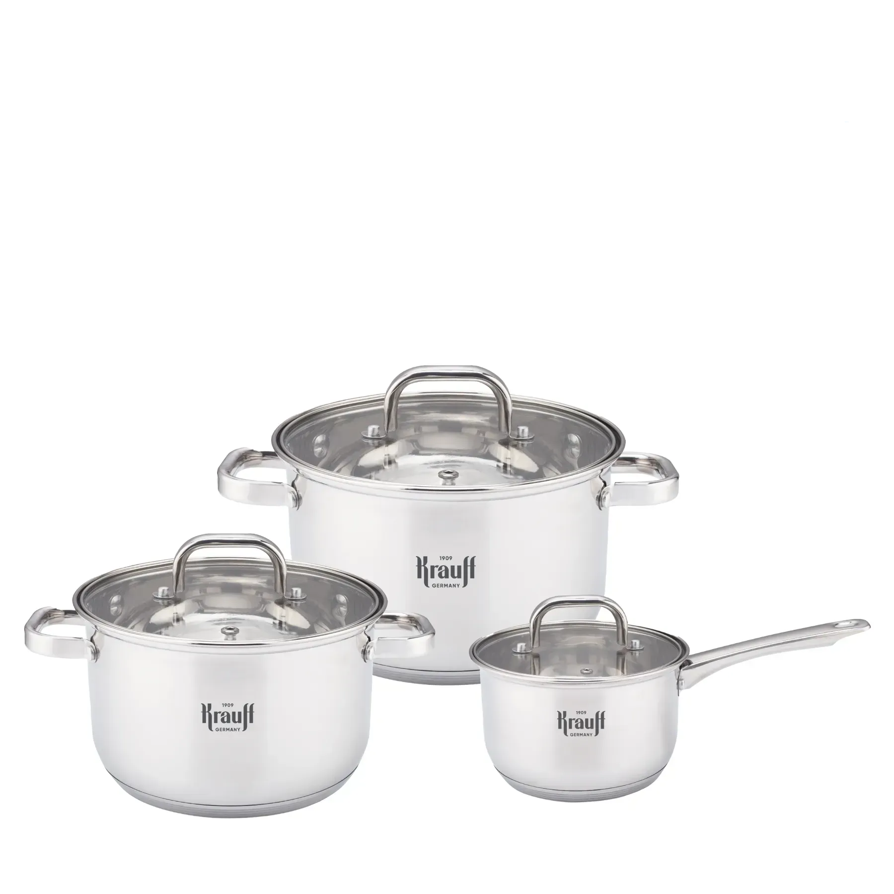 Набор кастрюль Krauff Stahlcraft 2,4/5,7/1,2 л с кухонными досками (55-333-619) - фото 2 Набор кастрюль Krauff Stahlcraft 2,4/5,7/1,2 л с кухонными досками (55-333-619) - фото 2