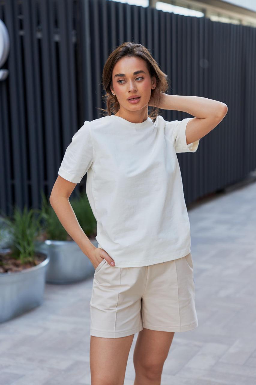 Футболка женская М152 S Кремовый (106-1-60)