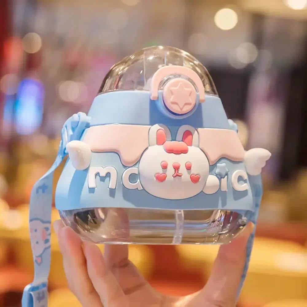 Детская бутылка для воды с силиконовой трубочкой и ремешком POP02313 520 мл Синий - фото 7