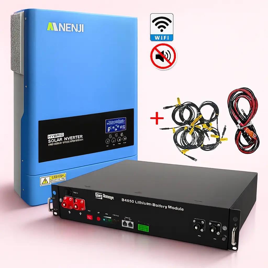 Инвертор гибридный Anenji 6,2 кВт Wi-Fi с железо-фосфатным аккумулятором Dyness B3 3,6 кВт 48В (31190391) Инвертор гибридный Anenji 6,2 кВт Wi-Fi с железо-фосфатным аккумулятором Dyness B3 3,6 кВт 48В (31190391)