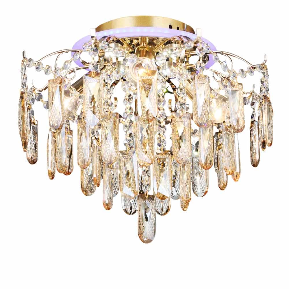 Люстра потолочная хрустальная с Led подсветкой Light House SRS-19227/4+4 Золотой