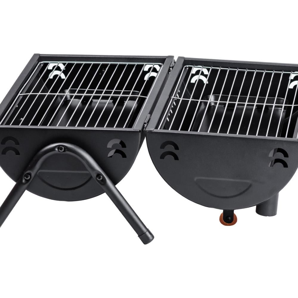 Мангал-гриль Бочка двосторонній з двома решітками Black (25105698) - фото 10