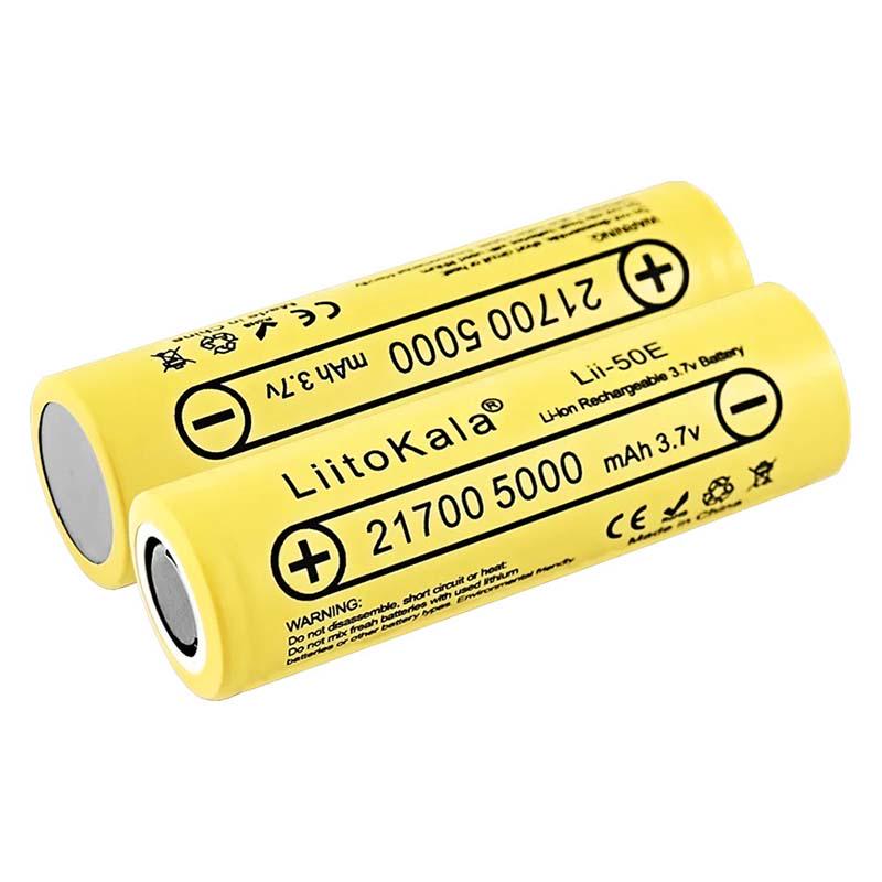 Батарейка LiitoKala Lii-50E 21700/високострумова/15А/25A /5000 mah/плоский контакт - фото 3