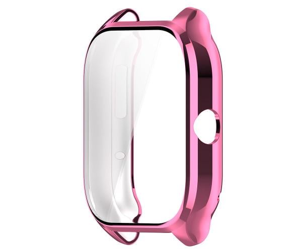 Чехол cиликоновый для Amazfit GTS 4 с защитой на экран Розовый