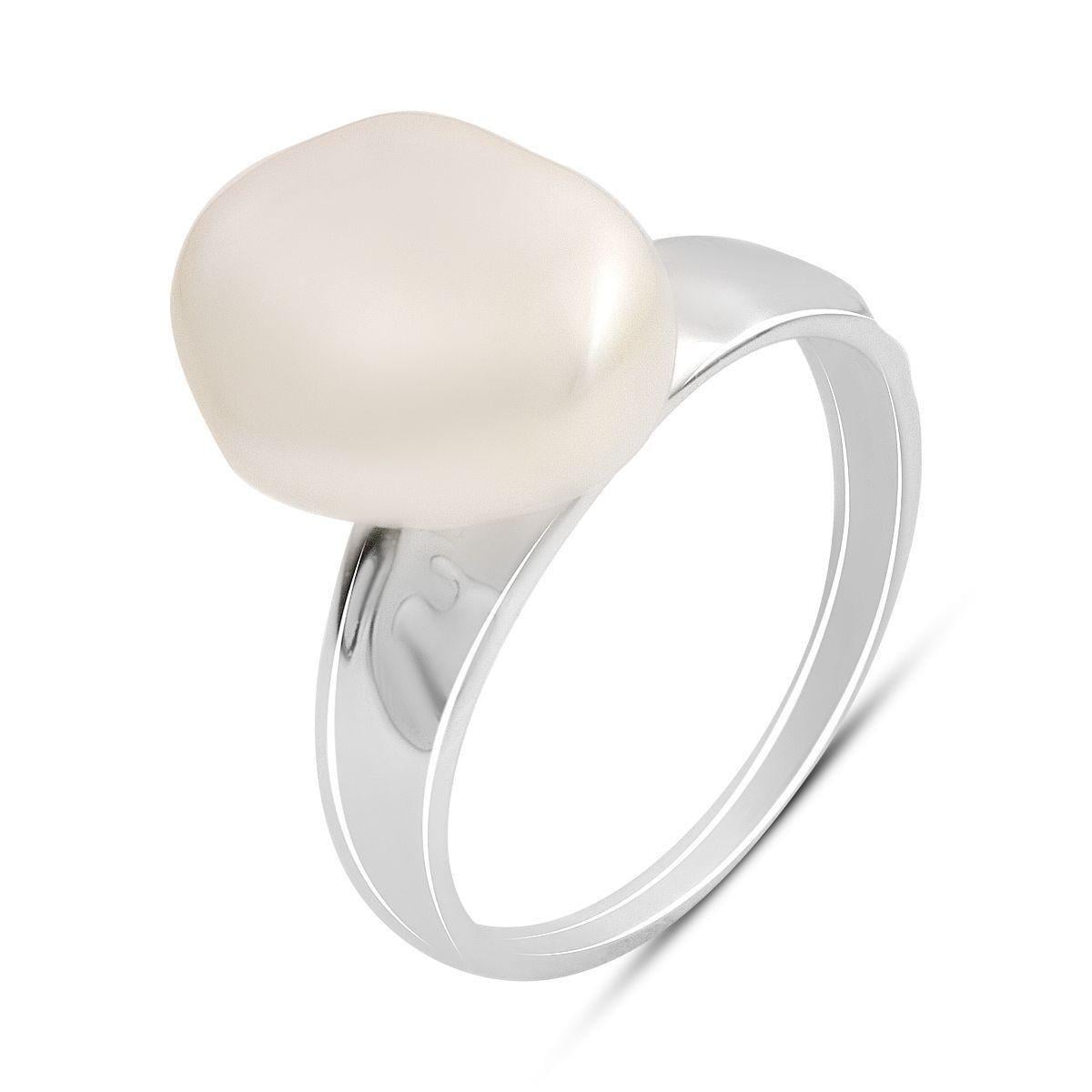 Кольцо серебряное LoveR с барочным жемчугом р. 17,5