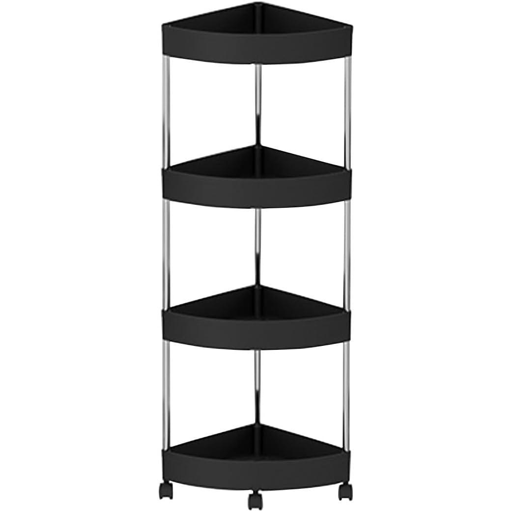 Полка угловая TVT-01 4-ярусная на колесиках 88х26х26 см Черный (50014)