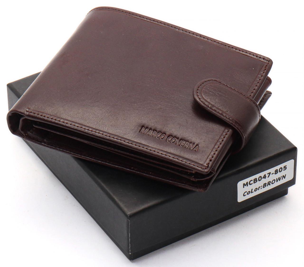 Портмоне мужское Marco Coverna кожаное с отделениями для документов Коричневый (MCBK010-805) - фото 2 Портмоне мужское Marco Coverna кожаное с отделениями для документов Коричневый (MCBK010-805) - фото 2