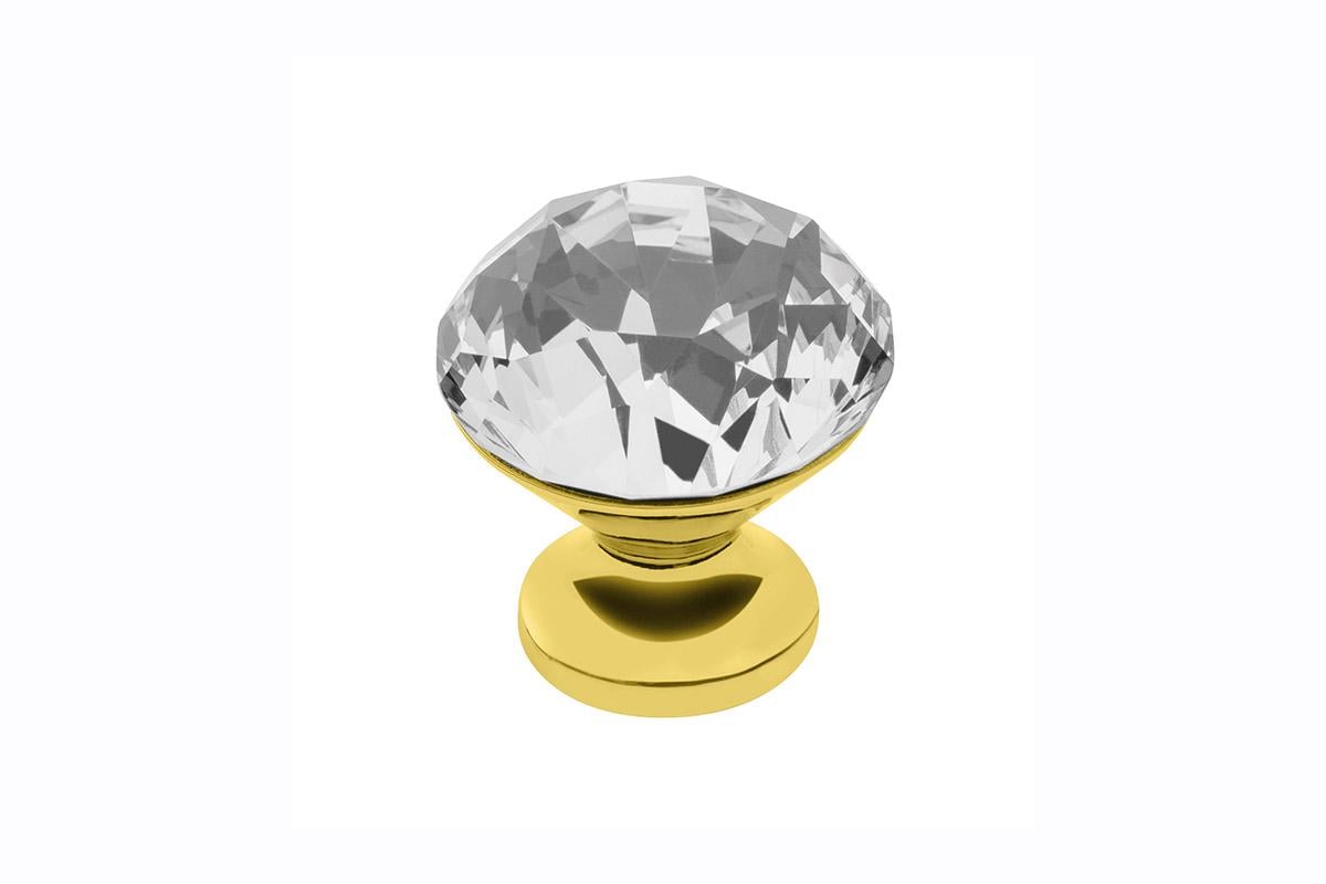 Ручка кнопку GTV Crystal Palace CRPB ⌀30 мм скло Золото