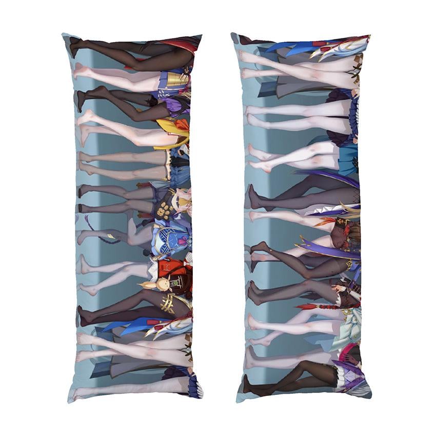 Подушка дакимакура Genshin Impact Girls in tights габардин 140х45 см (100025-2)