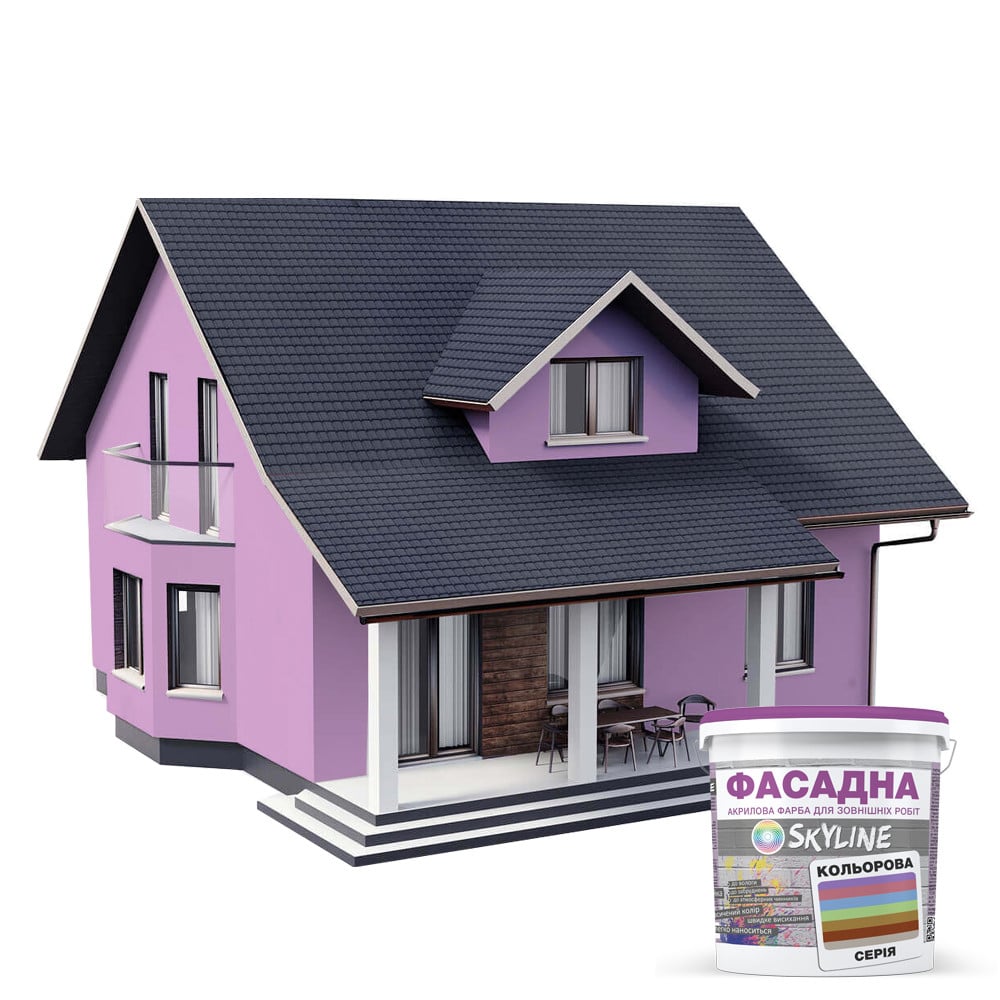 Краска акрил-латексная фасадная Skyline 1030-R40B 3 л Сиреневый (650c0ccf4bc23147a0718b00) - фото 3 Краска акрил-латексная фасадная Skyline 1030-R40B 3 л Сиреневый (650c0ccf4bc23147a0718b00) - фото 3
